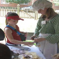 Exterior photo, making rag dolls